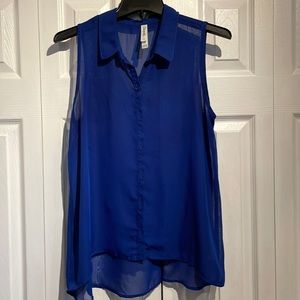 Aeropostale royal blue sheer top size large